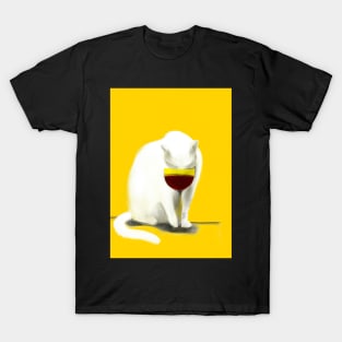 Cat with Wine T-Shirt